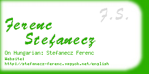 ferenc stefanecz business card